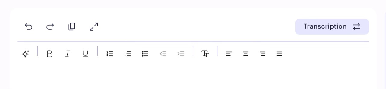 Minutes editor toolbar with duplicated bubble ribbon removed